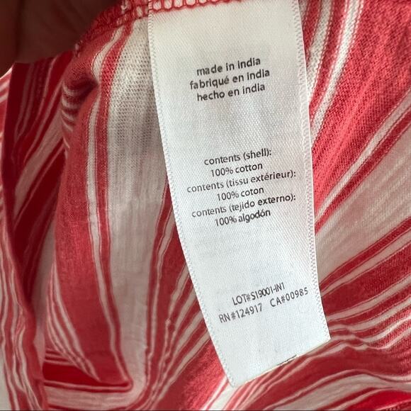 Onia Chad Striped T Shirt Mens Medium Coral Cotton Short Sleeve Large - Picture 8 of 8